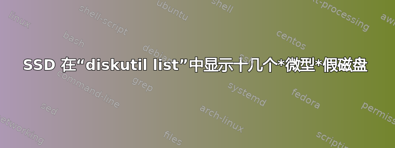 SSD 在“diskutil list”中显示十几个*微型*假磁盘