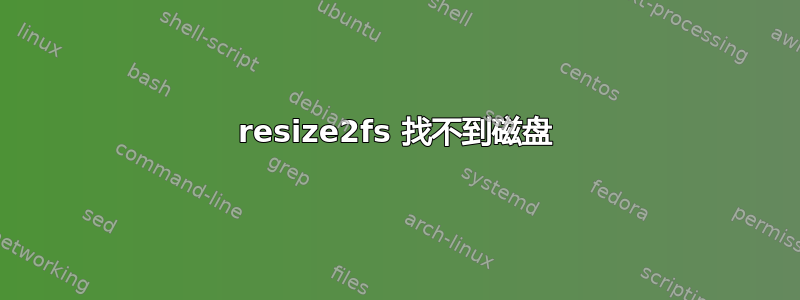 resize2fs 找不到磁盘