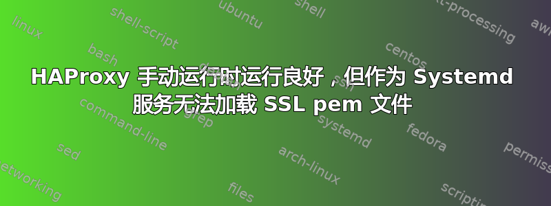 HAProxy 手动运行时运行良好，但作为 Systemd 服务无法加载 SSL pem 文件