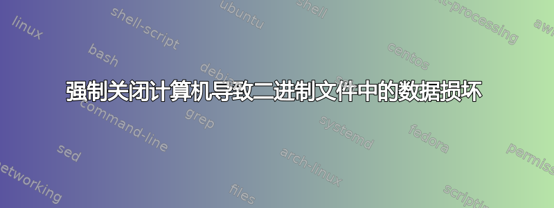 强制关闭计算机导致二进制文件中的数据损坏