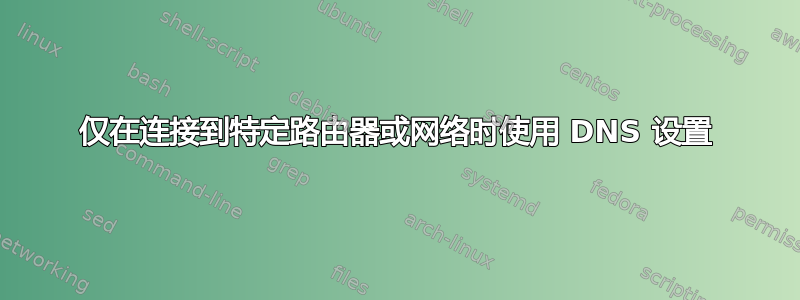 仅在连接到特定路由器或网络时使用 DNS 设置