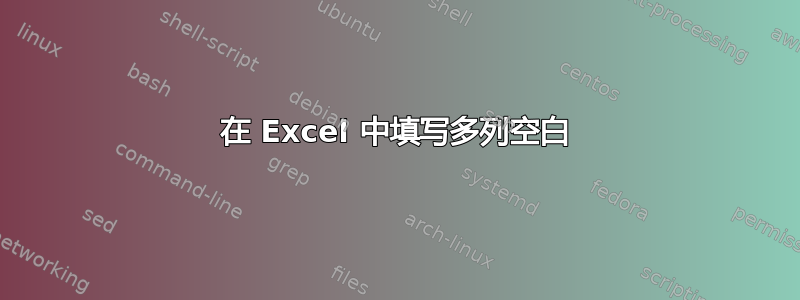 在 Excel 中填写多列空白