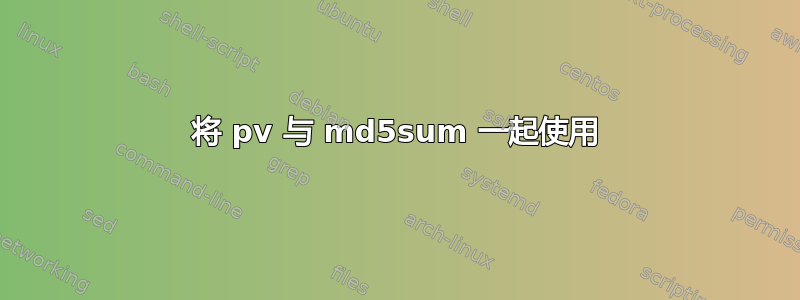 将 pv 与 md5sum 一起使用