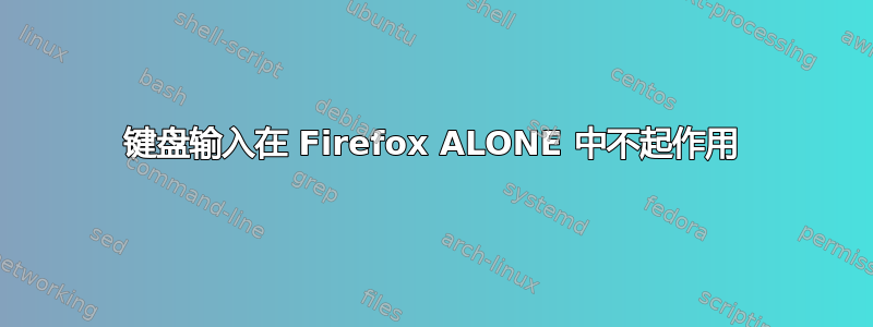 键盘输入在 Firefox ALONE 中不起作用