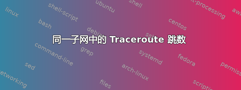 同一子网中的 Traceroute 跳数