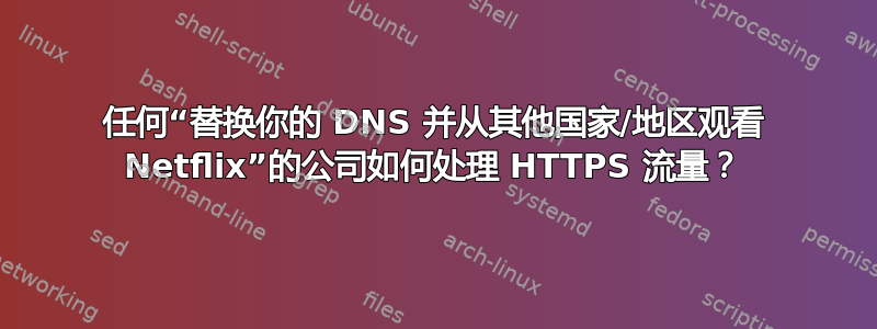 任何“替换你的 DNS 并从其他国家/地区观看 Netflix”的公司如何处理 HTTPS 流量？