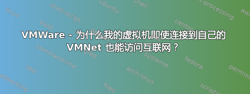 VMWare - 为什么我的虚拟机即使连接到自己的 VMNet 也能访问互联网？