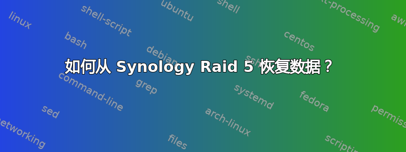 如何从 Synology Raid 5 恢复数据？