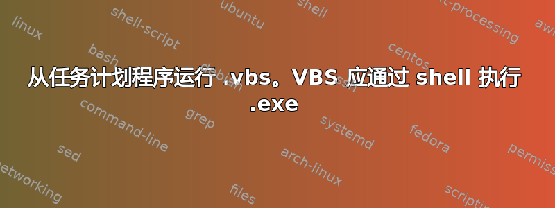 从任务计划程序运行 .vbs。VBS 应通过 shell 执行 .exe