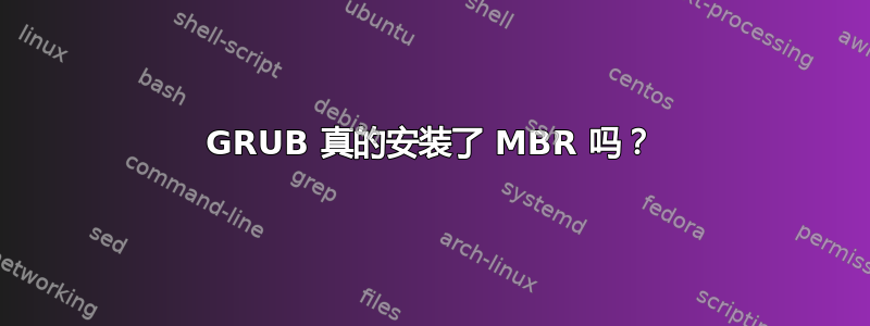 GRUB 真的安装了 MBR 吗？