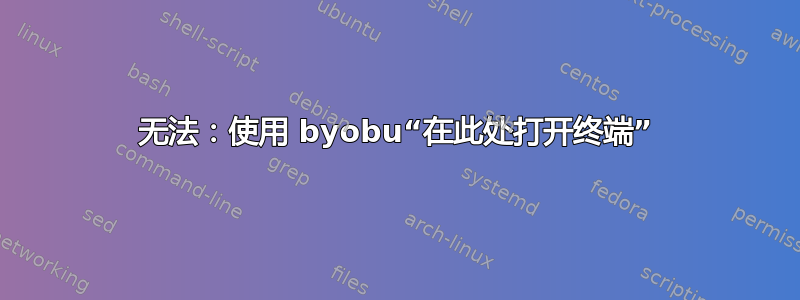 无法：使用 byobu“在此处打开终端”