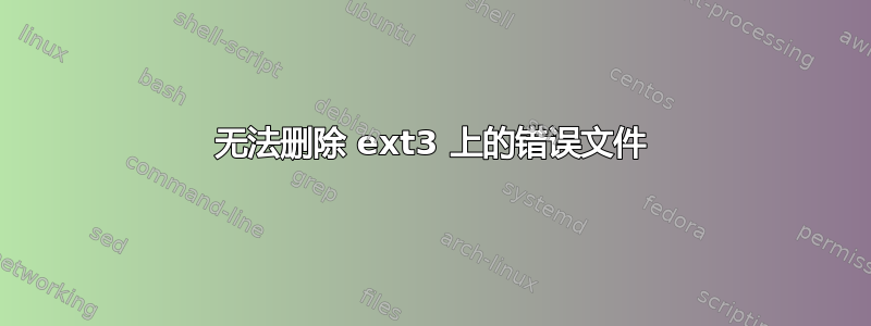 无法删除 ext3 上的错误文件