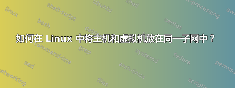 如何在 Linux 中将主机和虚拟机放在同一子网中？