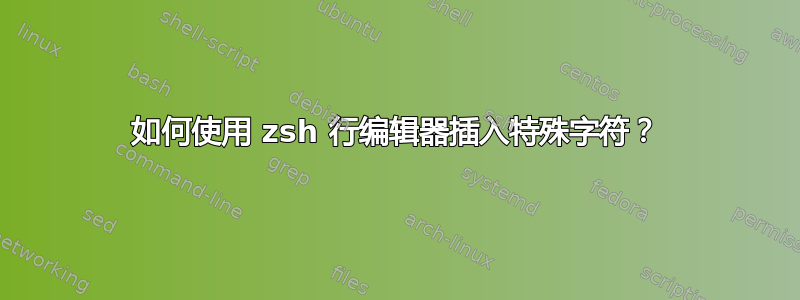 如何使用 zsh 行编辑器插入特殊字符？