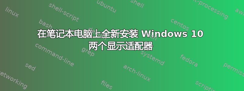 在笔记本电脑上全新安装 Windows 10 两个显示适配器