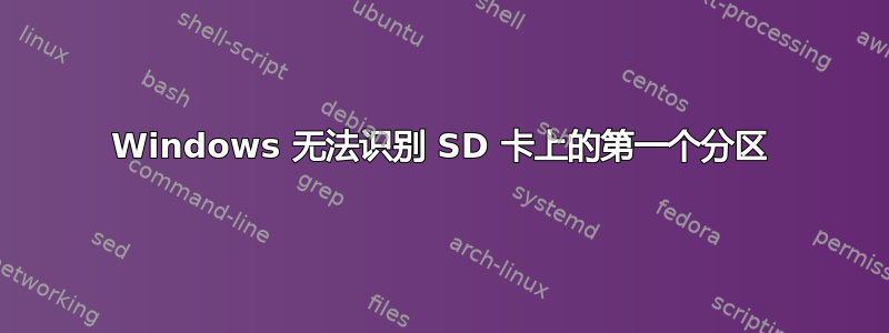 Windows 无法识别 SD 卡上的第一个分区