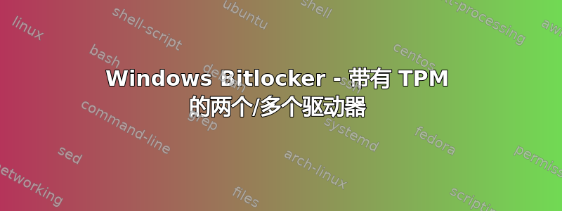 Windows Bitlocker - 带有 TPM 的两个/多个驱动器