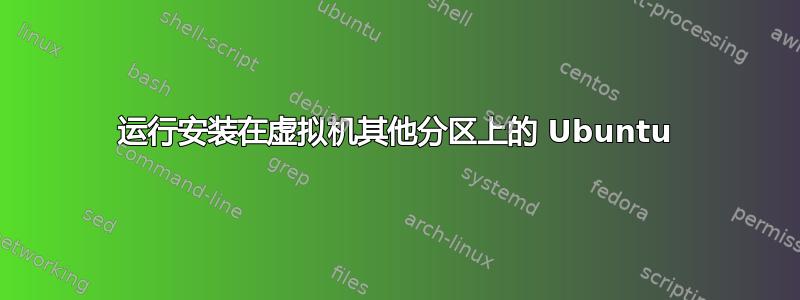 运行安装在虚拟机其他分区上的 Ubuntu