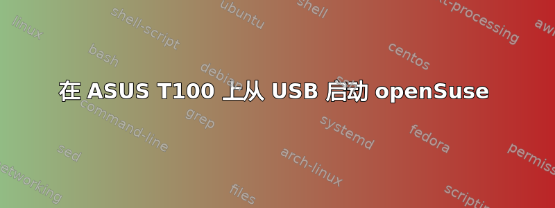 在 ASUS T100 上从 USB 启动 openSuse