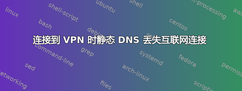 连接到 VPN 时静态 DNS 丢失互联网连接