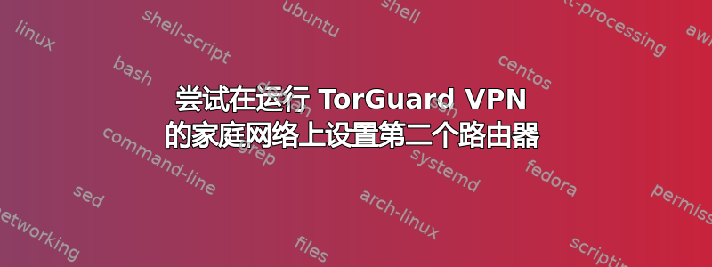 尝试在运行 TorGuard VPN 的家庭网络上设置第二个路由器