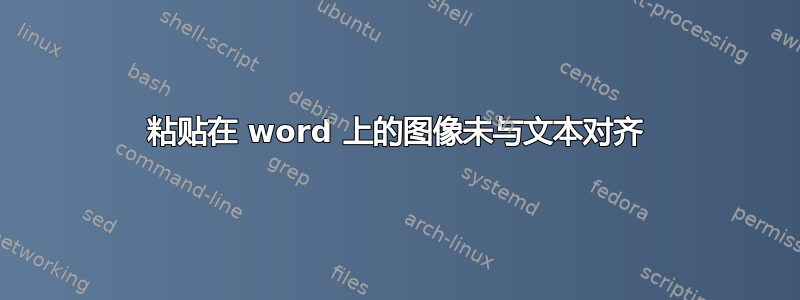 粘贴在 word 上的图像未与文本对齐