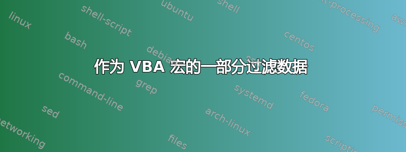 作为 VBA 宏的一部分过滤数据