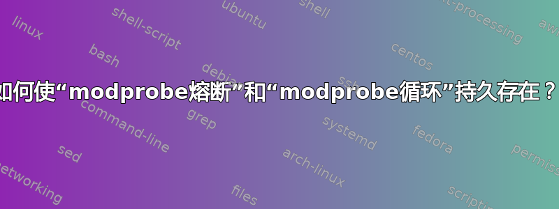 如何使“modprobe熔断”和“modprobe循环”持久存在？