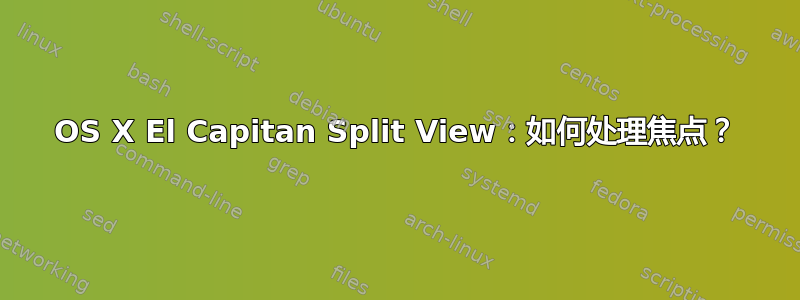 OS X El Capitan Split View：如何处理焦点？