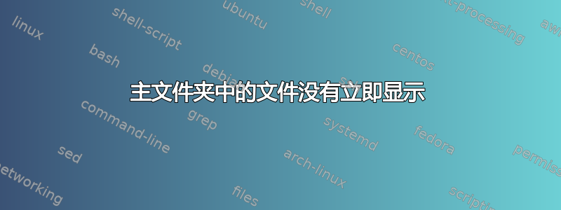 主文件夹中的文件没有立即显示