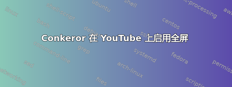 Conkeror 在 YouTube 上启用全屏