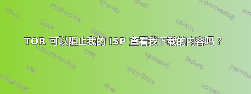 TOR 可以阻止我的 ISP 查看我下载的内容吗？