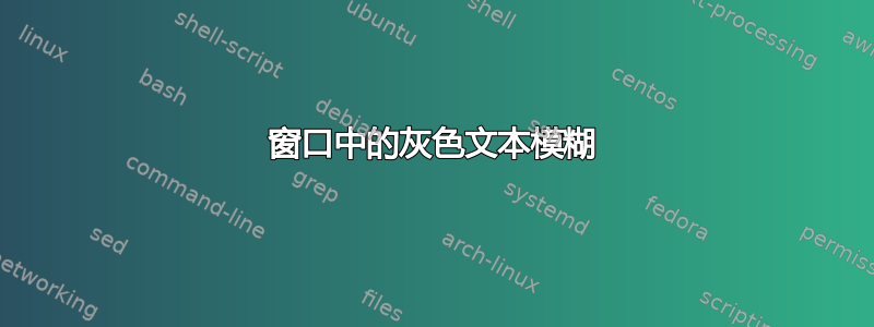 窗口中的灰色文本模糊