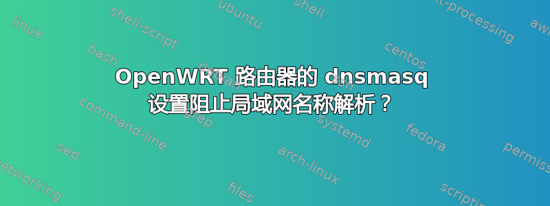 OpenWRT 路由器的 dnsmasq 设置阻止局域网名称解析？