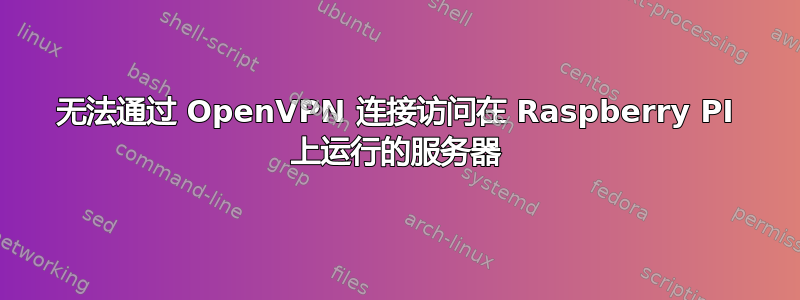 无法通过 OpenVPN 连接访问在 Raspberry PI 上运行的服务器