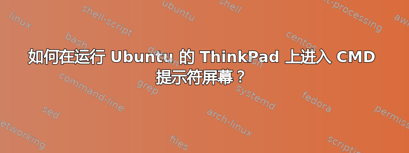 如何在运行 Ubuntu 的 ThinkPad 上进入 CMD 提示符屏幕？