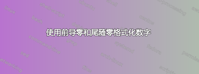 使用前导零和尾随零格式化数字