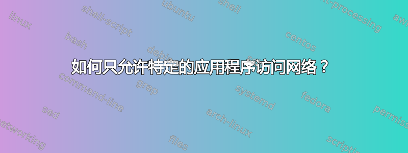 如何只允许特定的应用程序访问网络？