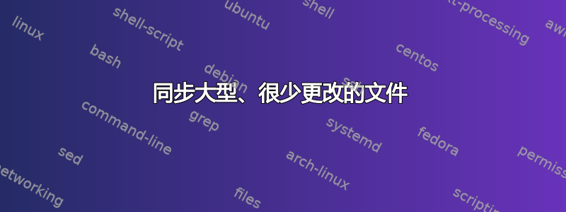 同步大型、很少更改的文件