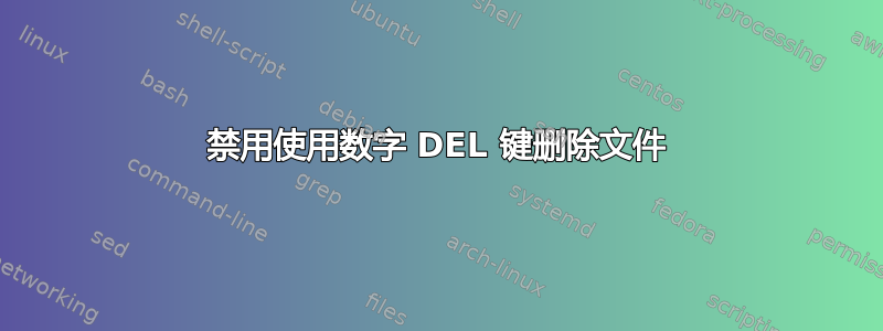 禁用使用数字 DEL 键删除文件