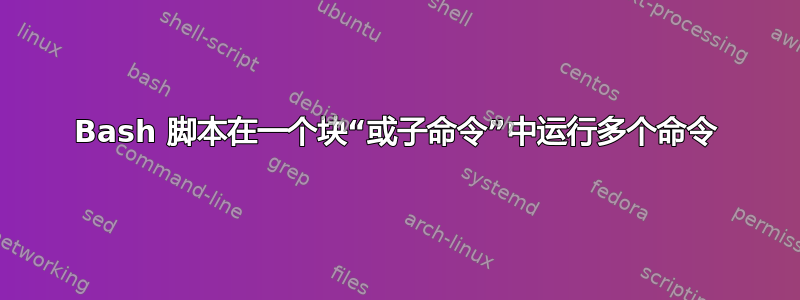 Bash 脚本在一个块“或子命令”中运行多个命令