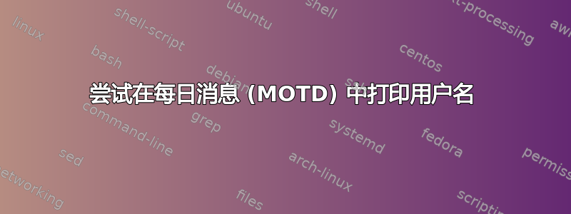 尝试在每日消息 (MOTD) 中打印用户名