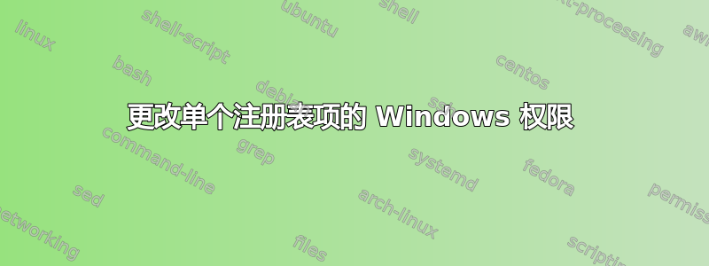 更改单个注册表项的 Windows 权限