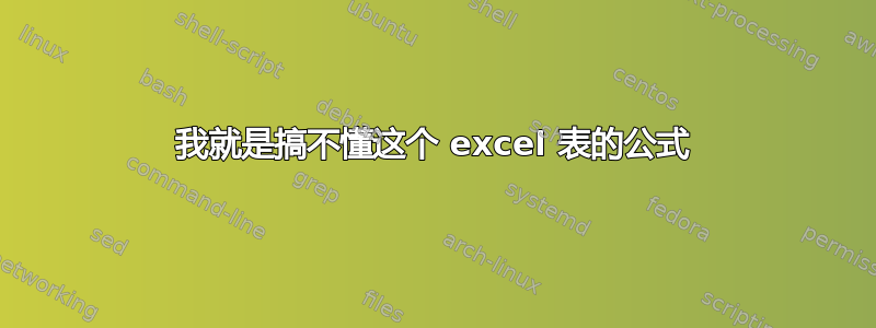 我就是搞不懂这个 excel 表的公式