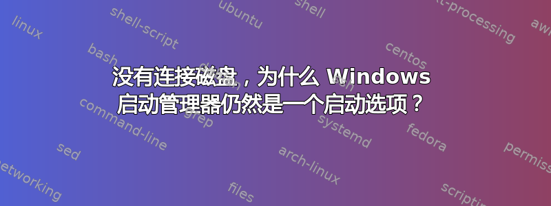 没有连接磁盘，为什么 Windows 启动管理器仍然是一个启动选项？