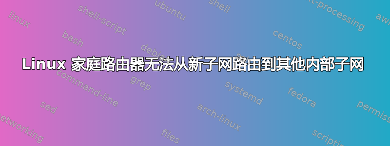 Linux 家庭路由器无法从新子网路由到其他内部子网