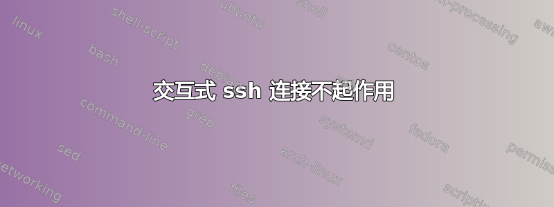 交互式 ssh 连接不起作用