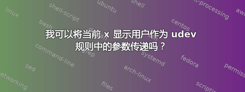 我可以将当​​前 x 显示用户作为 udev 规则中的参数传递吗？