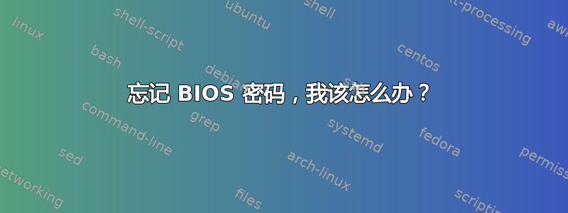 忘记 BIOS 密码，我该怎么办？