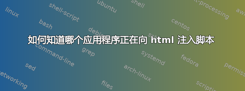 如何知道哪个应用程序正在向 html 注入脚本